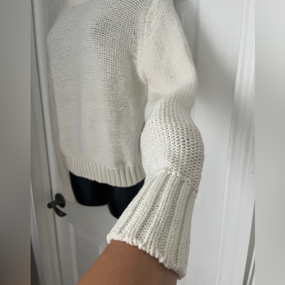 White + Warren Classic Cream white Crew Neck Sweater size Small - Picture 2 of 14
